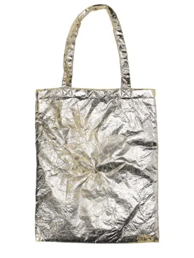 Rick Owens Drkshdw Metallic Finish Rectangular Tote Bag With Handles In Metallic
