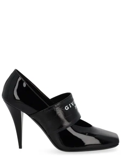 Givenchy Tape Sliced Square Pumps In Patent Leather In Black