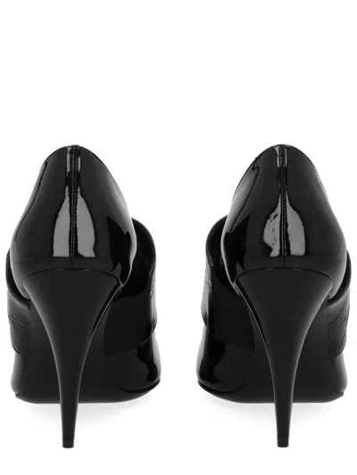 Givenchy Tape Sliced Square Pumps In Patent Leather In Black