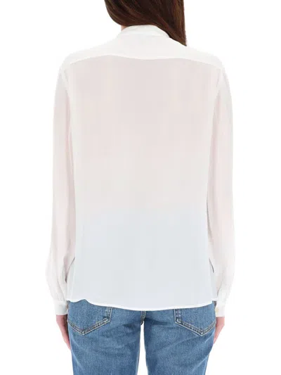 Tory Burch Georgette Bow Blouse In White