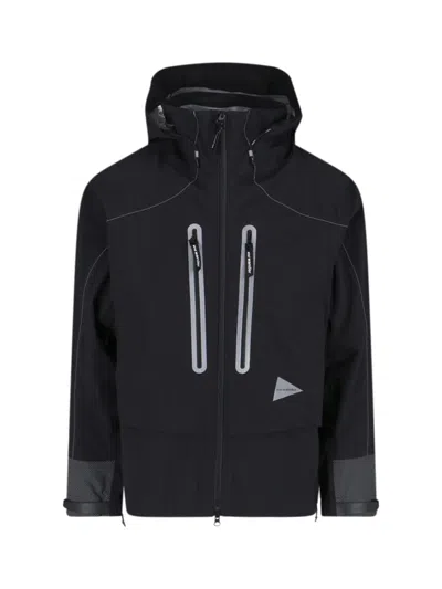 And Wander Logo Zip Jacket In Black