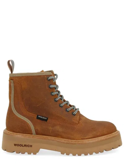 Woolrich Round Toe Lace Up Platform Boots In Brown