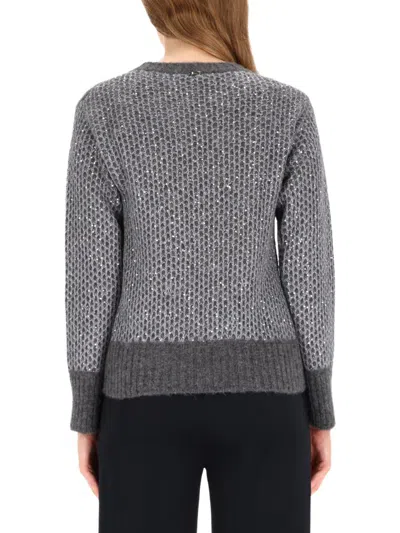 Herno Alpaca And Wool Crewneck Sweater In Gray
