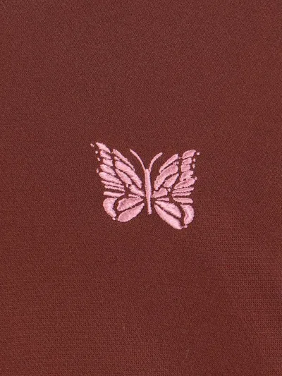 Needles High Collar Sweatshirt Zip Pockets In Brown