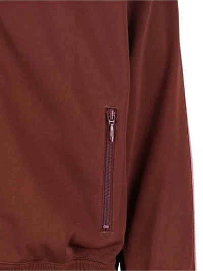 Needles High Collar Sweatshirt Zip Pockets In Brown