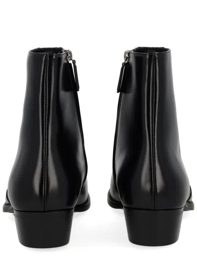 Saint Laurent Ankle Boots With Block Heel And Pointed Toe In Black