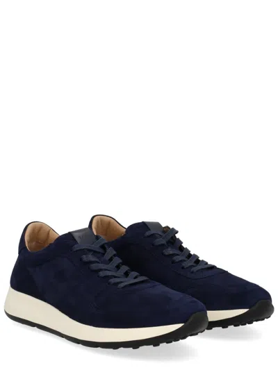 Tod's Low Top Sneakers With Rubber Sole And Suede Finish In Blue