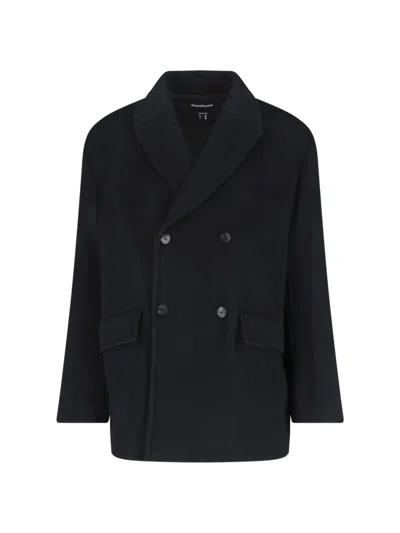 Ader Error Double-breasted Jacket Flap Pockets In Black