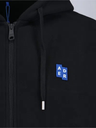 Ader Error Black Trs Tag 02 Zip-up Hoodie In Black