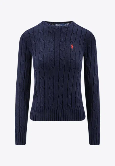 Polo Ralph Lauren Touch Julianna Cable-knit Sweater In Blue
