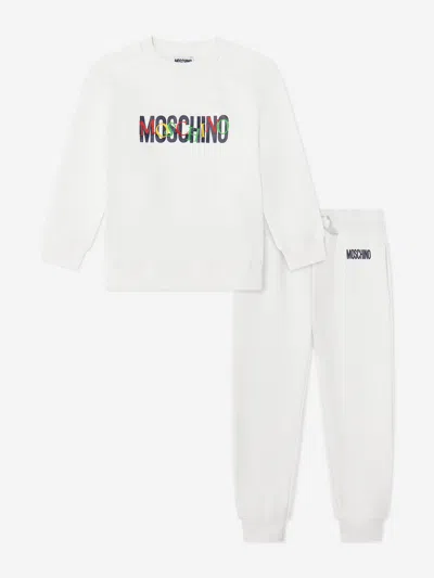 Moschino Kids Logo Tracksuit In White