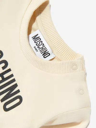 Moschino Baby Long Sleeve Logo T-shirt In Neutral