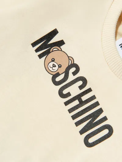 Moschino Baby Long Sleeve Logo T-shirt In Neutral