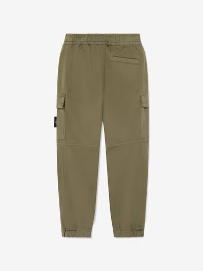Stone Island Boys Cargo Trousers In Green