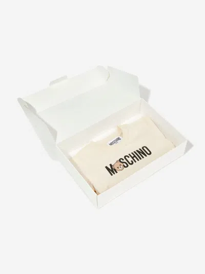 Moschino Baby Long Sleeve Logo T-shirt In Neutral