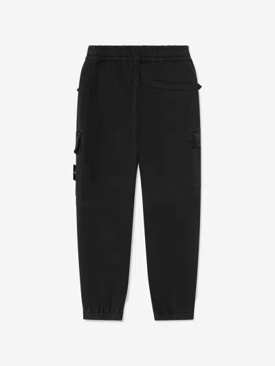 Stone Island Boys Cargo Trousers In Black
