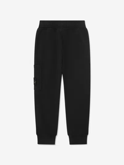 Stone Island Boys Pocket Logo Joggers In Black