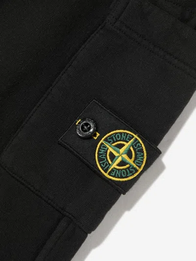 Stone Island Boys Pocket Logo Joggers In Black
