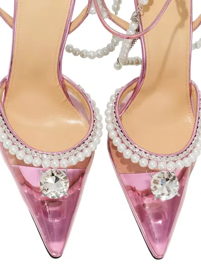 Mach&mach Diamond Of Elizabeth Embellished Pvc And Patent-leather Sandals In Pink