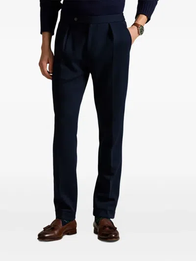 Polo Ralph Lauren Pleated-front Trousers In Blue