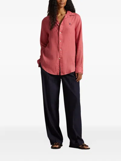 Polo Ralph Lauren Button-down Long-sleeve Shirt In Red