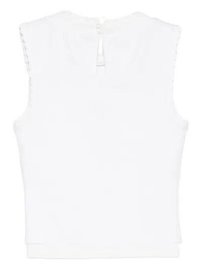 Shushu-tong Logo-detail Top In White