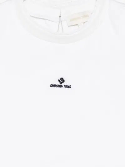 Shushu-tong Logo-detail Top In White