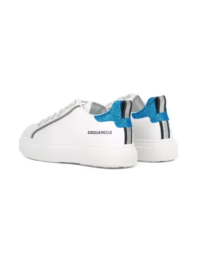 Dsquared2 Logo Glitter Sneakers In White