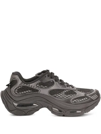 Ash Panelled Lace-up Sneakers In Black