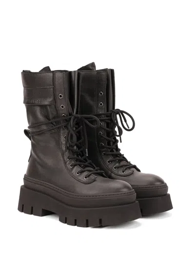 Copenhagen Studios Lace-up Ankle-length Combat Boots In Brown