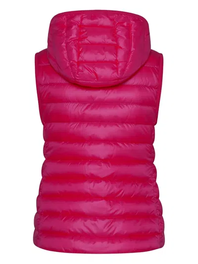 Moncler Glygos Hooded Quilted Gilet In Pink