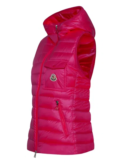Moncler Glygos Hooded Quilted Gilet In Pink