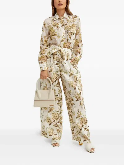 Zimmermann Floral Pocket Shirt In Neutral
