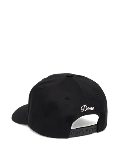 Dime Logo-embroidered Cap In Black