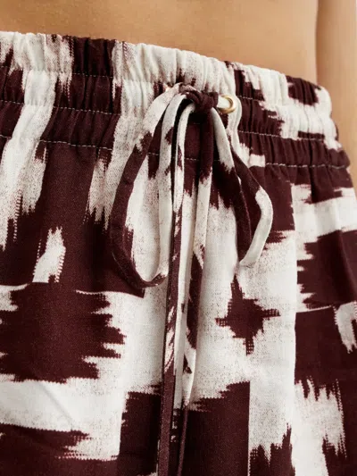 Lenny Niemeyer Puglia Ikat Drawstring Shorts In Brown