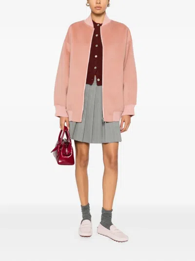 Isabelle Blanche Zip-fastening Pockets Jacket In Pink