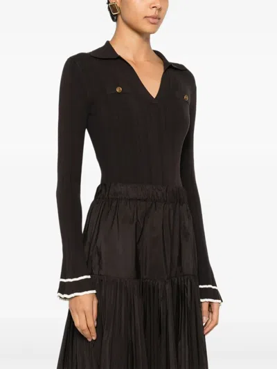 Twinset V-neck Top In Brown