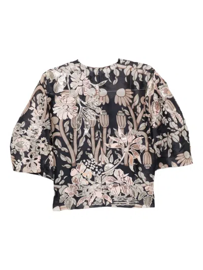 Biyan Floral-print Blouse In Blue