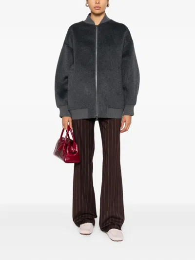 Isabelle Blanche Zip-fastening Jacket In Gray