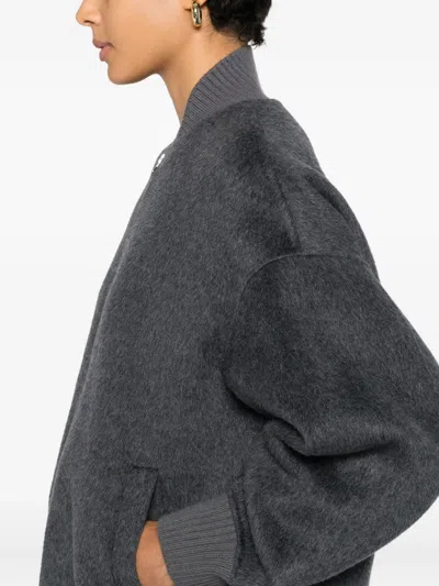 Isabelle Blanche Zip-fastening Jacket In Gray