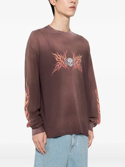 Kamiya Skull-frame T-shirt In Brown