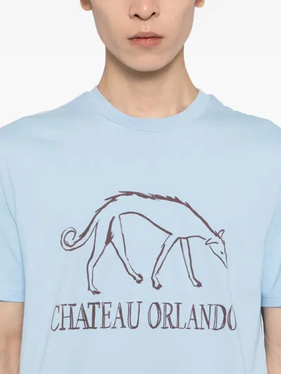 Chateau Orlando Hound-print T-shirt In Blue
