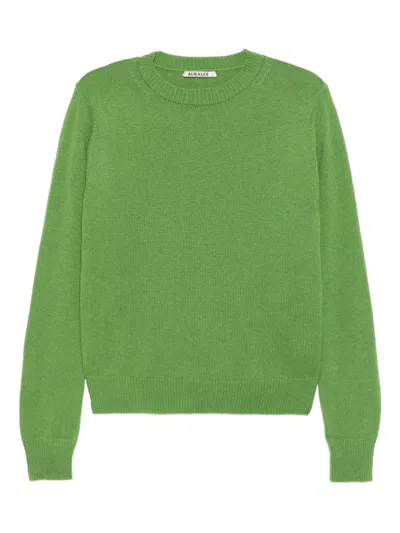 Auralee Crew-neck Long-sleeved Sweater In Green