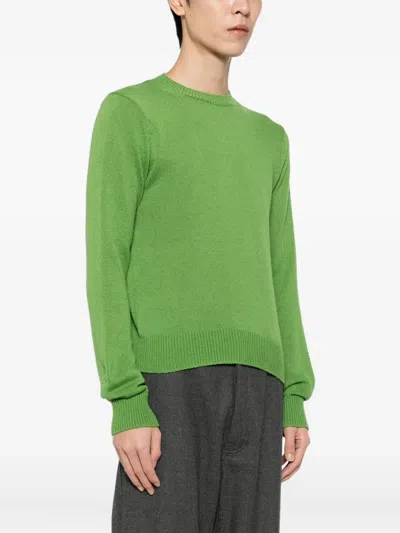 Auralee Crew-neck Long-sleeved Sweater In Green