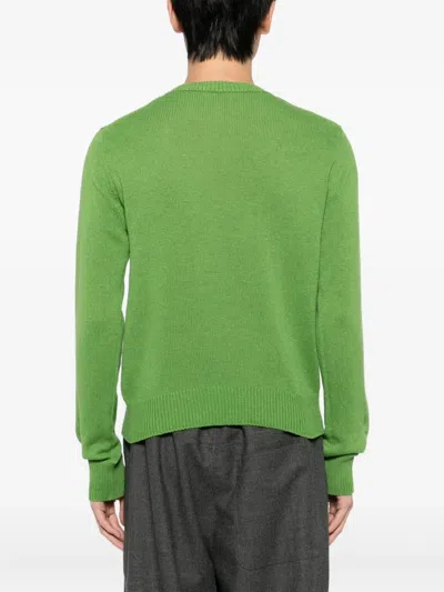 Auralee Crew-neck Long-sleeved Sweater In Green
