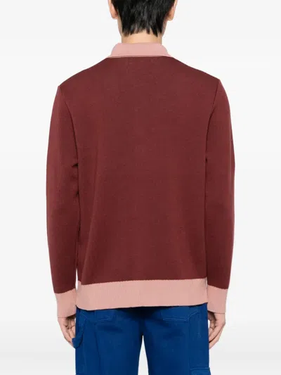 Chateau Orlando Polo Cardigan In Red