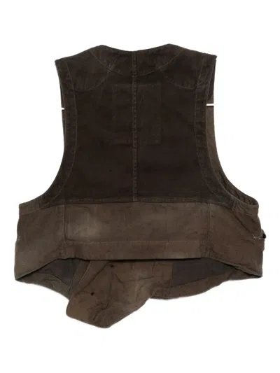 Ziggy Chen Asymmetric-hem Vest In Brown
