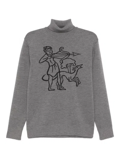 Chateau Orlando Ribbed Turtleneck Sweater In Gray