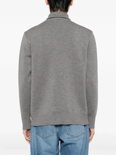 Chateau Orlando Ribbed Turtleneck Sweater In Gray