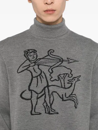 Chateau Orlando Ribbed Turtleneck Sweater In Gray